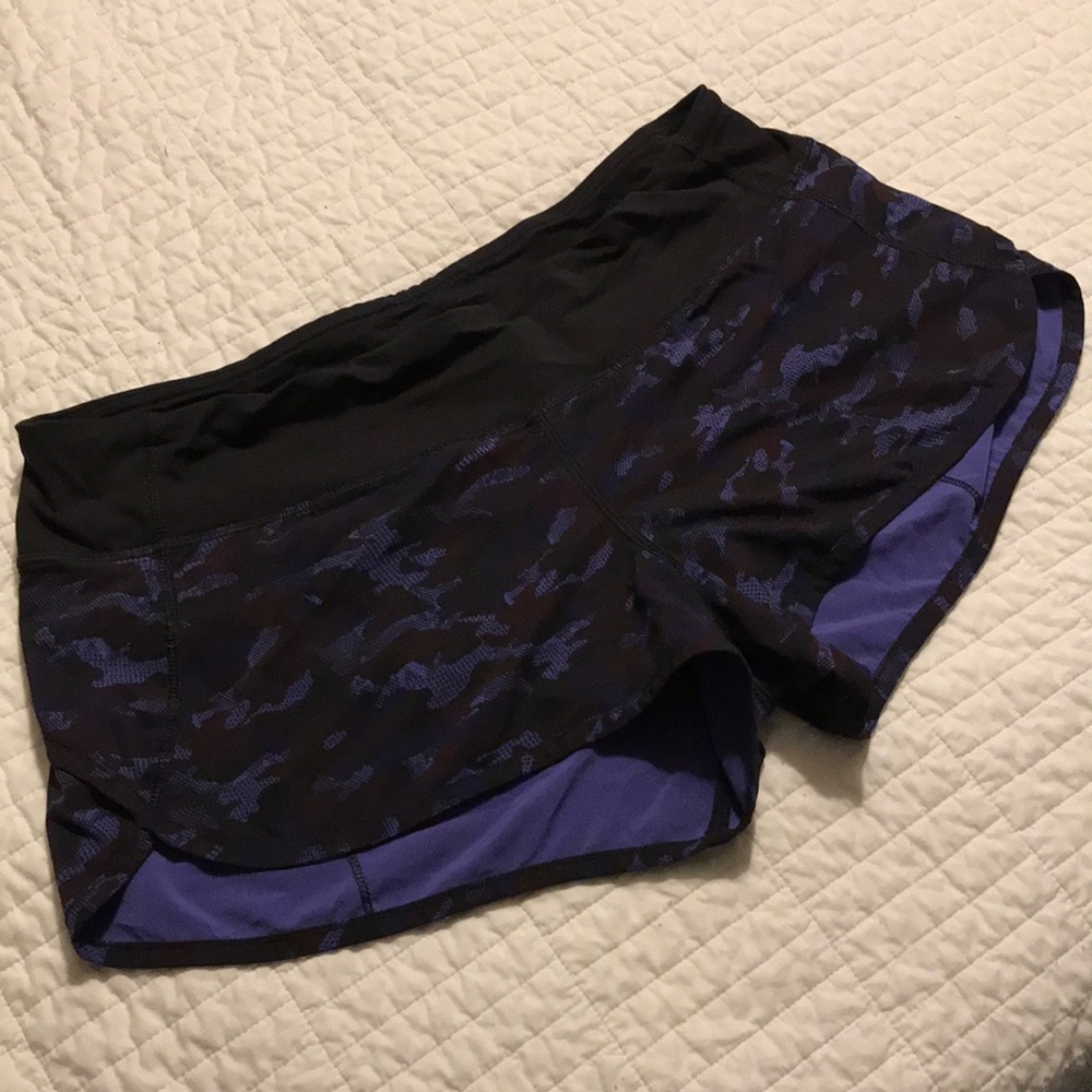 Lululemon purple camo speed shorts size 8